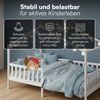Bellabino 'Bia' Hausbett 140x200 cm mit Matratze, weiß, Kiefer Massivholz, Montessori Kinderbett mit Rausfallschutz und Lattenrost Bild 3