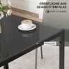HOMCOM Esstisch für 4 Personen, aus Hartglas (Esszimmertisch, 1-St, Küchentisch), bis 80 kg belastbar, für Küche, Esszimmer, 75 x 75 x 75 cm, Schwarz Bild 4