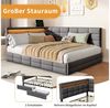 ADWOLT Polsterbett Schlafsofa (Set, 1-tlg, 140x190 cm), mit 2 Schubladen mit LED und USB-Laden/Typ-C-Anschluss,Leinen,Grau Bild 4