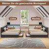 ADWOLT Polsterbett Schlafsofa (Set, 1-tlg, 140x190 cm), mit 2 Schubladen mit LED und USB-Laden/Typ-C-Anschluss,Leinen,Grau Bild 2