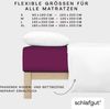 Schlafgut Spannbettlaken PREMIUM Mako-Zwirn-Jersey, 220 g/m², 95% Bio-Baumwolle, 5% Elasthan, Mako-Zwirn-Jersey, Gummizug: rundum, (1 Stück), Bettlaken bis 30 cm Höhe, PREMIUM-Qualität langlebig, perfekter Sitz Bild 3