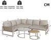 Merax Gartenlounge-Set 5-tlg, Gartensofa mit 2 Gartentisch, Gartenmöbelset Loungegartenmöbel Balkonmöbel für 6 Personen, Balkonmöbel aus Seil, beige Bild 4