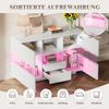 OKWISH Sideboard Küchenschrank Anrichte (mit Doppelebene – schwebend oben, bodenstehend unten, vielseitiger Stauraum und staubgeschützt) Bild 4