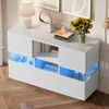 OKWISH Sideboard Küchenschrank Anrichte (mit Doppelebene – schwebend oben, bodenstehend unten, vielseitiger Stauraum und staubgeschützt) Bild 3