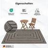 Vimoda Outdoorteppich Ventura, wetterfest robust kurzflor teppich Balkon Terrasse Küche, Rechteckig, Höhe: 5 mm, In- & Outdoor geometrisches Design Teppich waschbar in Grün Beige Grau Bild 4