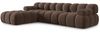 Micadoni Modulares Sofa Bellis 4-Sitzer mit flachem Modul Samt Bluvel Dunkelbraun Bild 2