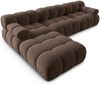 Micadoni Modulares Sofa Bellis 4-Sitzer mit flachem Modul Samt Bluvel Dunkelbraun Bild 3