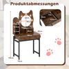 Schminktisch in Katzenform mit Spiegel & Beleuchtung & Schubladen Frisiertisch Braun Bild 2