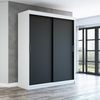 Schwebetürenschrank PAX 2-türig Schrank 160 cm (mit Spiegel) Farbe: Weiß , schwarz Bild 2