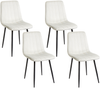 Esszimmerstuhl 4er Set KALISPELL Samtstoff Cremeweiß Bild 1