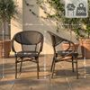 CLP Bistrostuhl wetterfest Sorva stapelbar mit Armlehnen Rattan-Optik bis 200 kg,coffee Bild 2