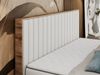 Boxspringbett mit dekorativem Kopfteil und zwei Bettkästen, Eiche Holzrahmen - ALBERO 4 - 200x200 cm - Weiß Kunstleder - H4 Bild 4