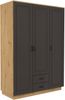 Kleiderschrank Stilo 180 cm Landhaus Grau Eiche Artisan Buffet Bild 2