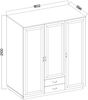 Kleiderschrank Stilo 180 cm Landhaus Grau Eiche Artisan Buffet Bild 4