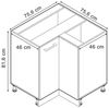 Eckunterschrank R-Line Rot Hochglanz 75.6 cm ohne Arbeitsplatte Vicco Bild 2