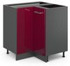 Eckunterschrank R-Line Rot Hochglanz 75.6 cm ohne Arbeitsplatte Vicco Bild 4