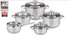 Elo Basic Topf-Set Galactica, Edelstahl 201 (Set, 9-tlg, je 1 x Kochtopf mit Deckel Ø 14/16/20/24 cm, 1 Stielkasserolle Ø 16 cm), Induktion Bild 5