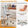 Transparenter Bürostuhl mit Rollen Drehbarer Schreibtischstuhl Höhenverstellbarer Computerstuhl Bild 3