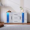 TV-Schrank Weiß 140x35x70 cm mit 2 Schränken, 3 Schubladen, 2 Regalen, abnehmbar, 16-Farben-LED-USB-Licht Bild 2