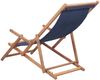 vidaXL Strandstuhl Klappbar Stoff und Massivholz Blau 43996 Bild 3