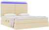 vidaXL LED-Speicherbett mit Matratze Creme 180 x 200 cm Stoff 3372373 Bild 3