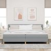 vidaXL Boxspringbett mit Kissen Hellgrau 200 x 200 cm Stoff 3338867 Bild 3