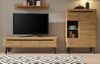 Wohnwand 3-teilig Ronson in Eiche Artisan und schwarz 270 x 170 cm Bild 2