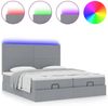 vidaXL Ottoman-Bett mit Matratzen & LEDs Hellgrau 160x200 cm Stoff 3314513 Bild 5