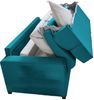 Dmora 3-Sitzer Schlafsofa Quindici, Schlafsofa fürs Wohnzimmer, gepolstert, abnehmbar, 100 % Made in Italy-Qualität, 220x95 h100 cm, Hellblau Bild 5