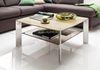 Couchtisch >NELIA< Glasablage, Eiche, Massivholz - 80x41x80cm (BxHxT) Bild 2