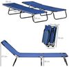 Outsunny 2er Set Sonnenliege klappbar Gartenliege mit 5-Fach höhenverstellbarer Rückenlehne wetterfest Outdoor Liegestuhl bis 120kg belastbar Strandliege für Pool, Strand Blau Bild 3
