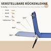 Outsunny 2er Set Sonnenliege klappbar Gartenliege mit 5-Fach höhenverstellbarer Rückenlehne wetterfest Outdoor Liegestuhl bis 120kg belastbar Strandliege für Pool, Strand Blau Bild 4