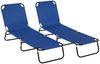 Outsunny 2er Set Sonnenliege klappbar Gartenliege mit 5-Fach höhenverstellbarer Rückenlehne wetterfest Outdoor Liegestuhl bis 120kg belastbar Strandliege für Pool, Strand Blau Bild 2