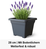 Pflanztopf QUADRO 28 cm anthrazit | Quadratisches Kunststoffgefäß mit Bodenlöchern | Pflanzkübel Polypropylen | robust & wetterfest für Indoor & Outdoor Bild 2