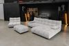 KAWOLA Sitzgruppe VIVIEN Ecksofa rechts Drehsessel Hockerbank Velvet silber 85 x 359 x 510 cm Bild 2