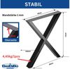 DanDiBo Tischbein Tischgestell 2x Metall Schwarz 60 x 72 cm Tischfüße Höhenverstellbar Bild 2