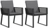 vidaXL Gartenstühle mit Kissen 2 Stk. Schwarz Poly Rattan 4008115 Bild 2
