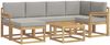 vidaXL Outdoor-Sofagarnitur mit Kissen 7 pcs Weiß und Hellgrau 3387900 Bild 2