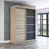 Schwebetürenschrank COLIN 2-türig Schrank 180 cm Farbe: Sonoma , schwarz Bild 2