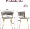 LVHOM Esszimmerstuhl Luxuriöse Samt-Stühle 2er mit Rückenlehne & Metallbeine, Goldene Stuhlbeine & Rahmen, Geflochtener Stil, mehrere Farboptionen, Polsterstuhl, 2 St Bild 2