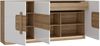 Sideboard >ATTENTION< 3 Türen, 1 Schub, LED, Eiche Dekor / Weiß - 194,6x91,6x41,5cm (BxHxT) Bild 5