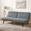 Klappbares Futon-Sofa Bett,146 cm Schlafcouch mit 5-fach verstellbarer Rückenlehne modernes Loveseat für kleine Räume Gästebett & Wohnzimmer,Grau, Bild 2
