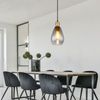 2x Pendelleuchte, Metall schwarz, Glas rauch, H 120 cm Bild 5