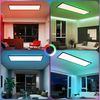 ZMH LED Deckenleuchte mit Smart RGB Hintergrundbeleuchtung Panel Flach Rund/Quadratisch, Dimmbar, LED fest integriert, Tageslichtweiß Bild 2