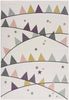 Kinderteppich Kinderzimmer Creme Lila - 140x200 cm - Wimpel-Motiv - Kinderzimmerteppiche Mädchen - Babyzimmer-Teppich - Spielteppich Bild 3
