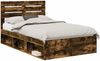 vidaXL Bettrahmen Geräucherte Eiche 120 x 200 cm Massives Kiefernholz 3411435 Bild 2