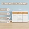 rauch Kombikommode Sideboard Kommode Schubladenkommode Türenkommode BOSTON-EXTRA (B/H/T: 120/81/42 cm), mit 6 geräumigen Schubladen, Einlegeböden verstellbar MADE IN GERMANY Bild 3