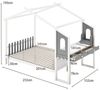 COSTWAY Kinderbett, Hausbett, mit Lattenrost & Schreibtisch, 140x200cm Bild 3
