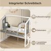 COSTWAY Kinderbett, Hausbett, mit Lattenrost & Schreibtisch, 140x200cm Bild 4