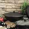 Ø36 cm Wok Gusseisen Kazan 8 L Gusseisendeckel Asia Wokpfanne Induktion Kessel Campingtopf Kochtopf für alle Herdarten geeignet Bild 5